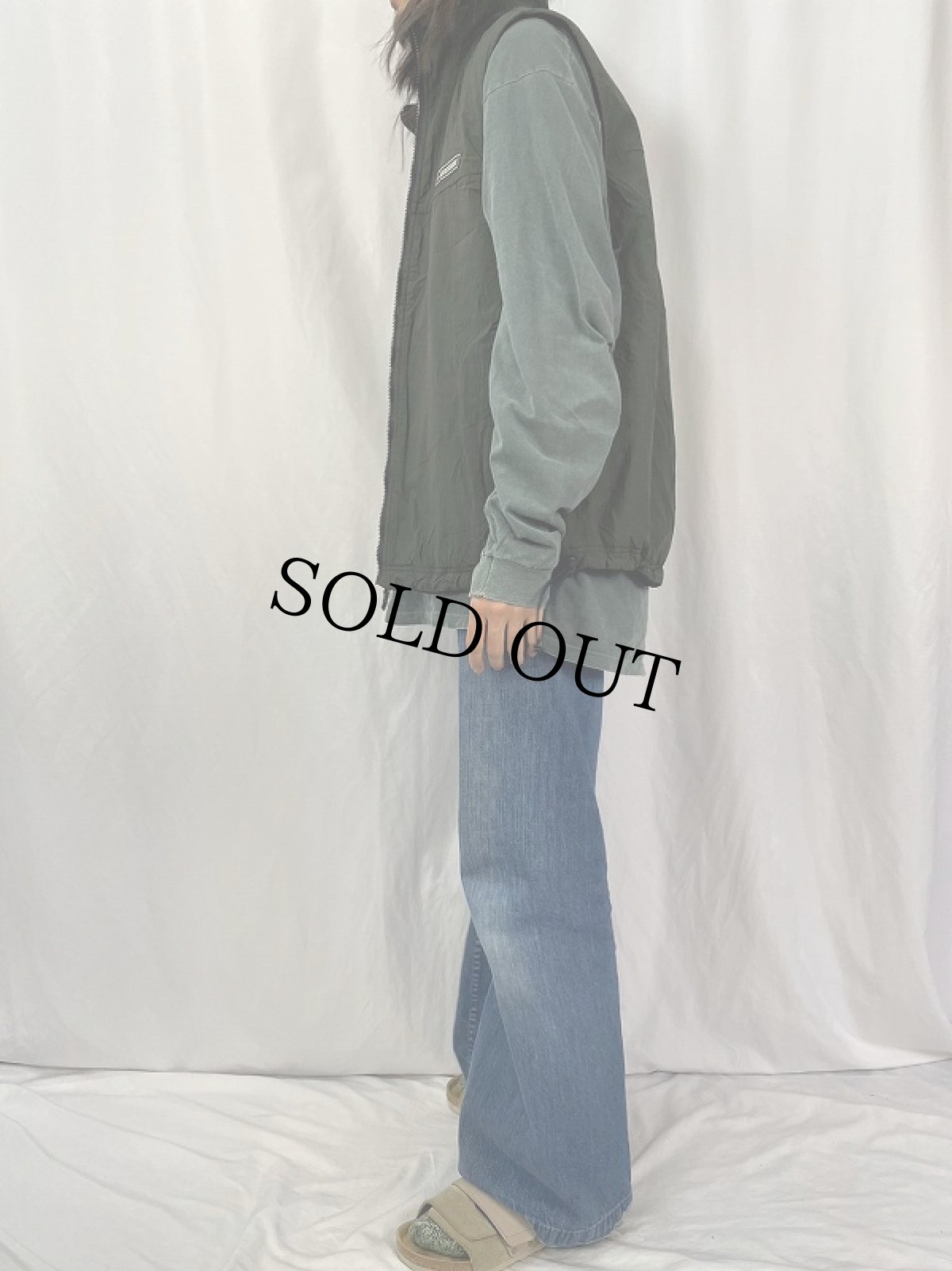 画像3: ABERCROMBIE＆FITCH ナイロン×フリース リバーシブルベスト L (3)