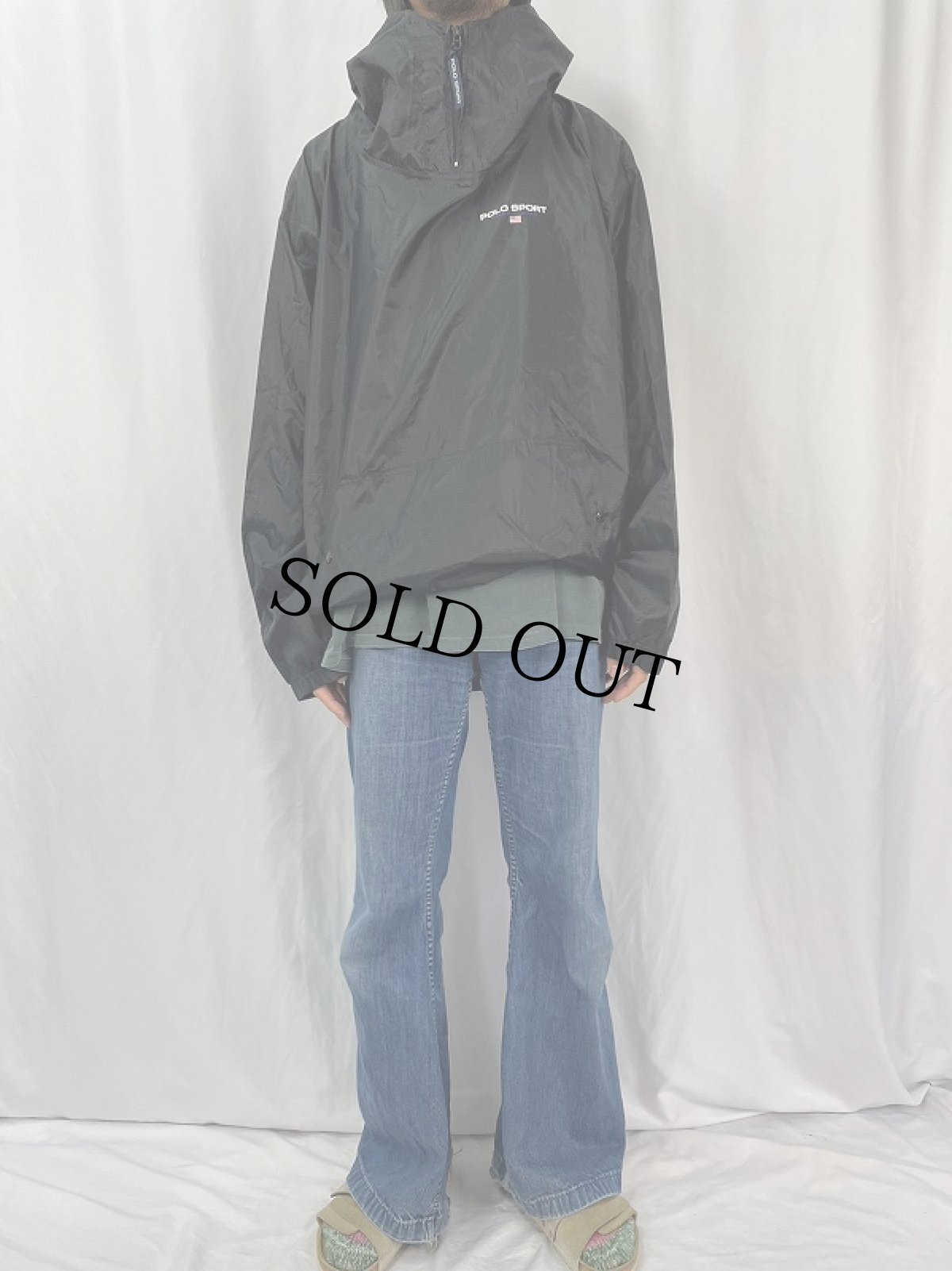 画像2: 90's POLO SPORT Ralph Lauren ナイロンアノラックパーカー XXL (2)