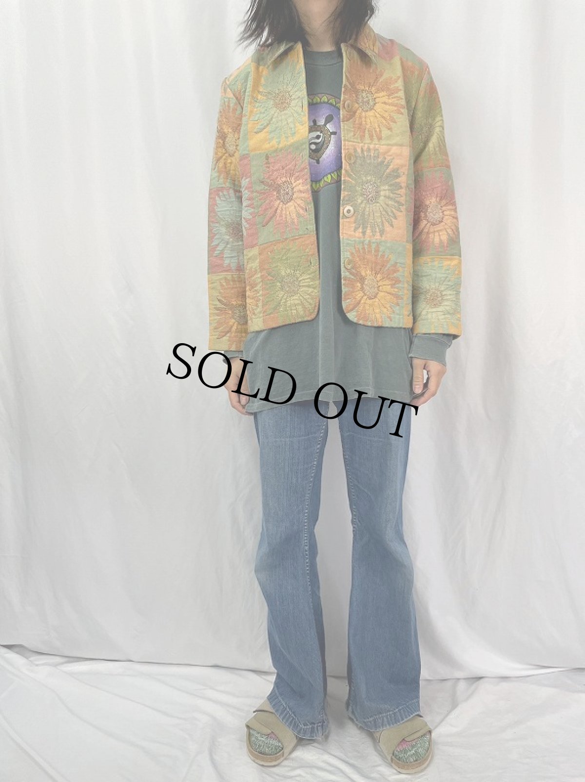 画像2: 90's Coldwater Creek 花柄 ジャケット L (2)