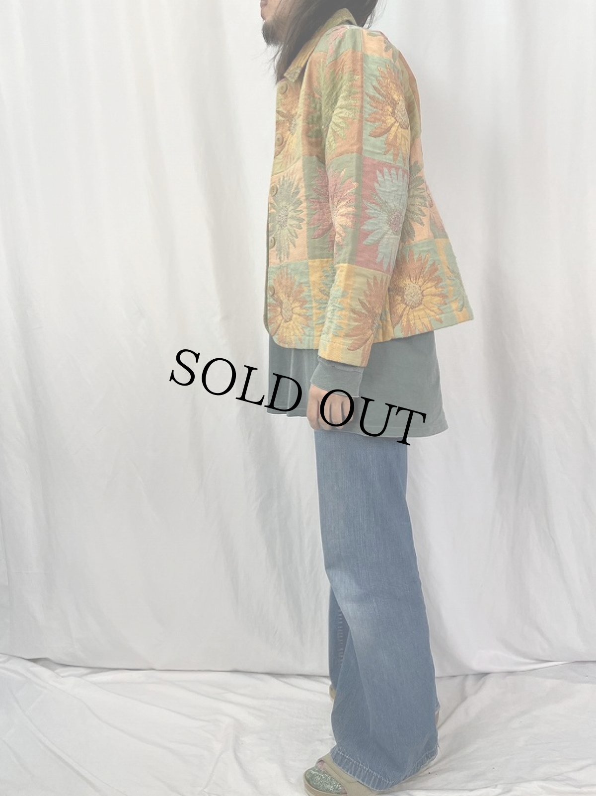 画像3: 90's Coldwater Creek 花柄 ジャケット L (3)