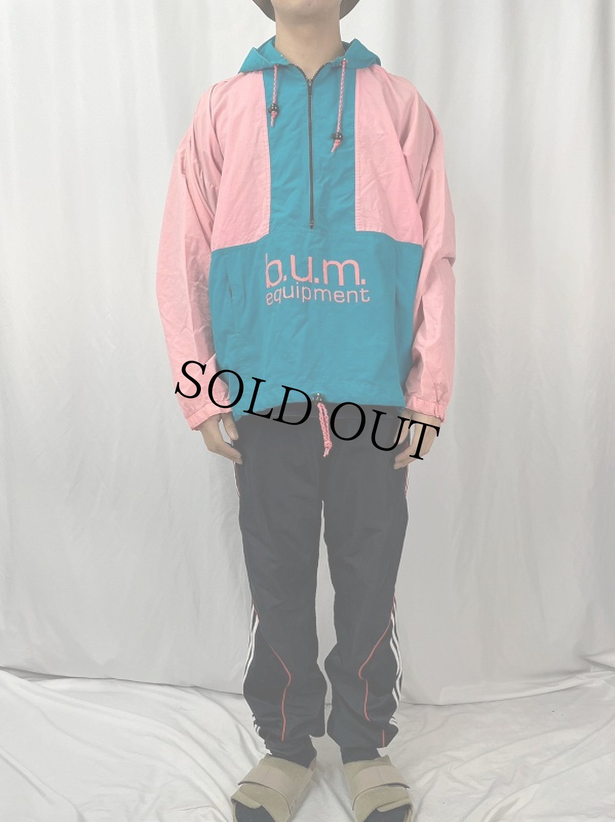 画像2: 80's〜 B.U.M. equipment ナイロンアノラックパーカー XL (2)