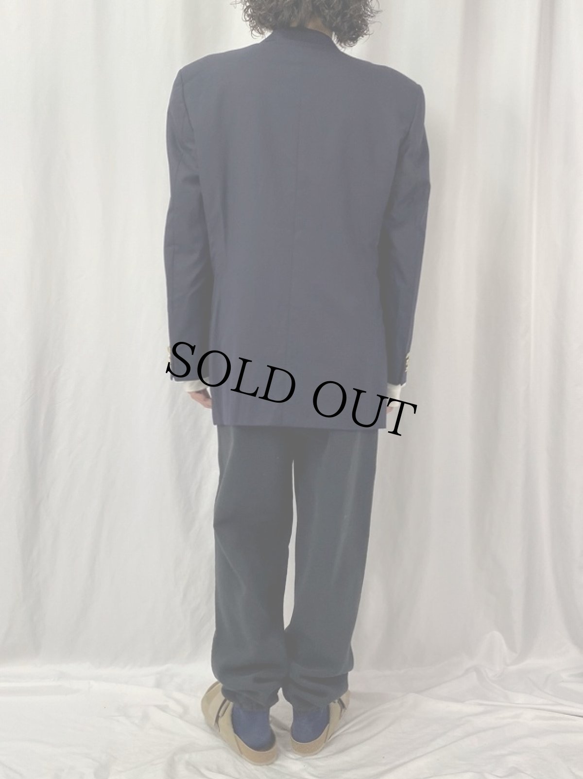 画像4: 80〜90's Burberrys ダブルブレスト テーラードジャケット NAVY (4)