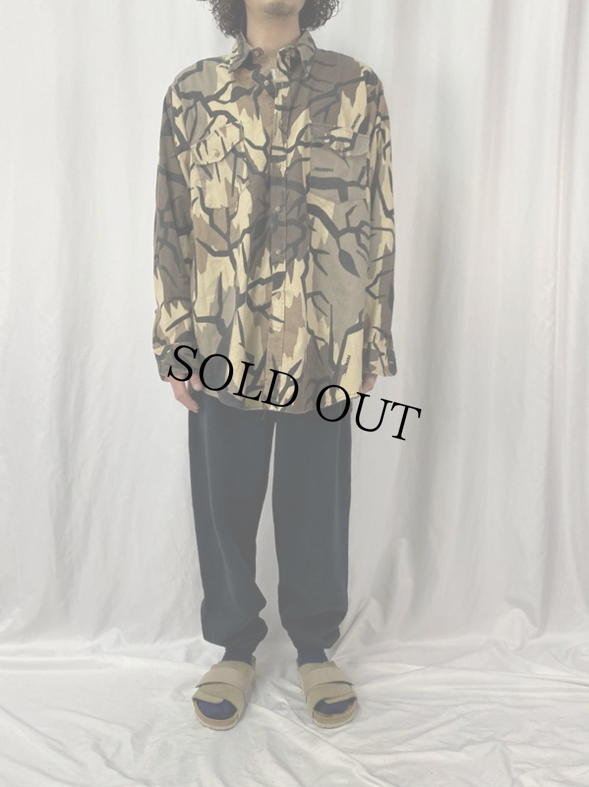 画像2: 90〜00's CLASSICS USA製 プレデターカモ柄 ネルシャツ XL (2)