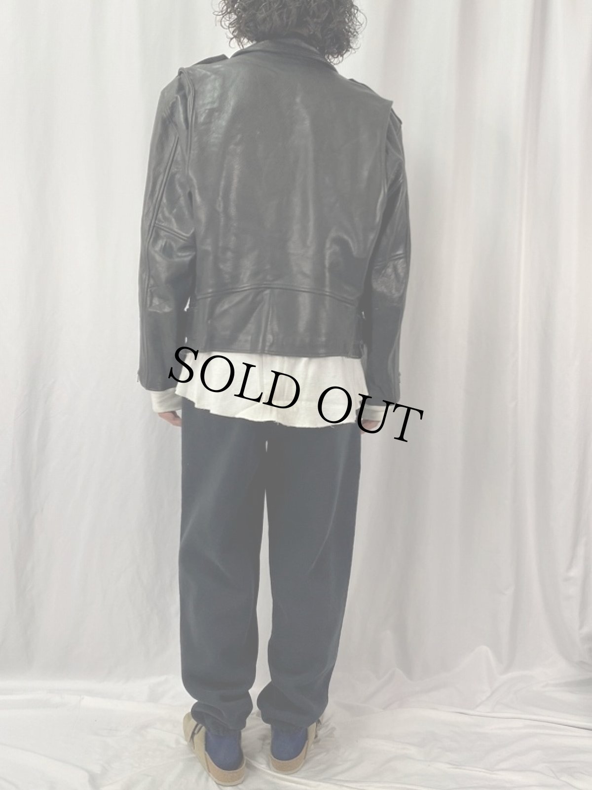 画像4: 〜70's C.RODSON MANUFACTURE FRANCE製 ダブルライダースジャケット  (4)