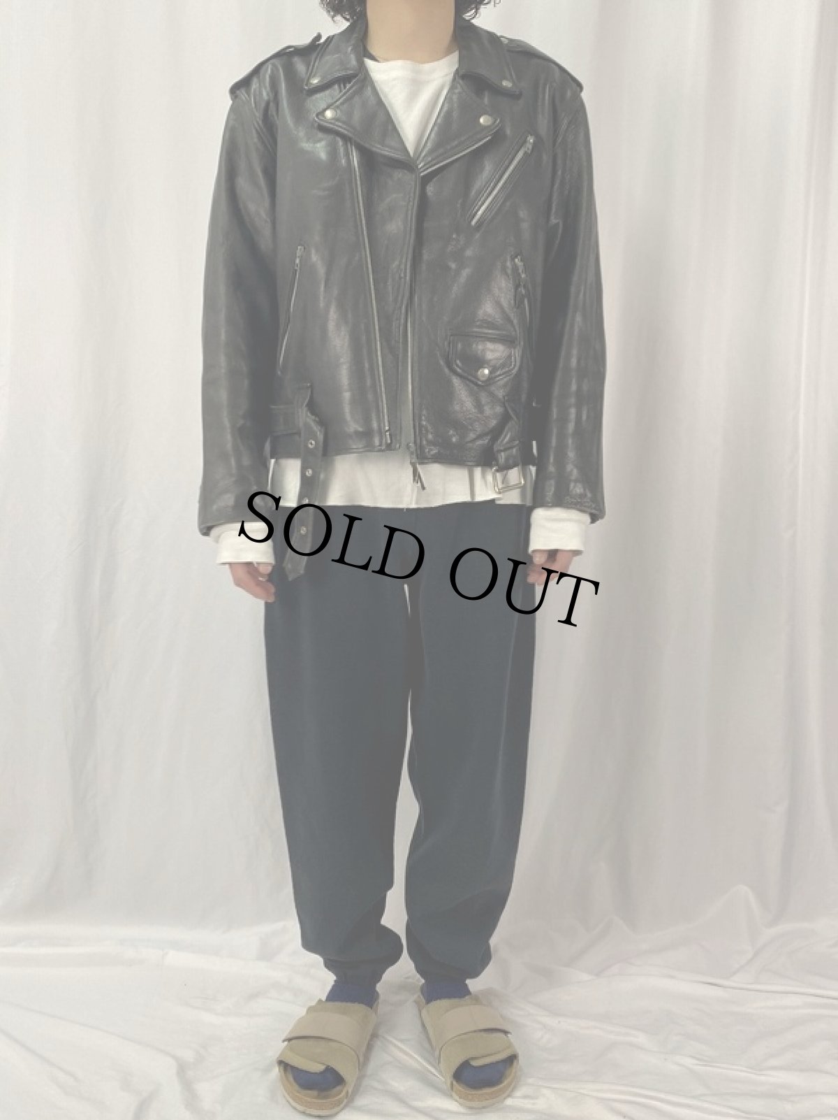 画像2: 〜70's C.RODSON MANUFACTURE FRANCE製 ダブルライダースジャケット  (2)