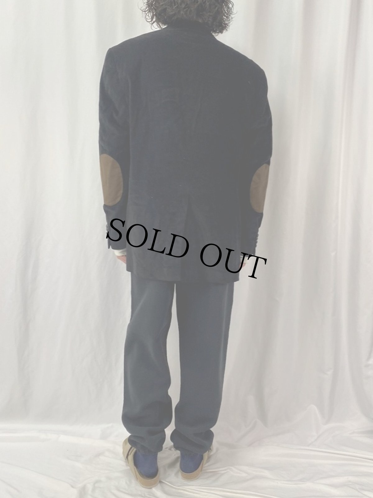 画像4: LAUREN RALPH LAUREN エルボーパッチ付き コーデュロイテーラードジャケット BLACK (4)