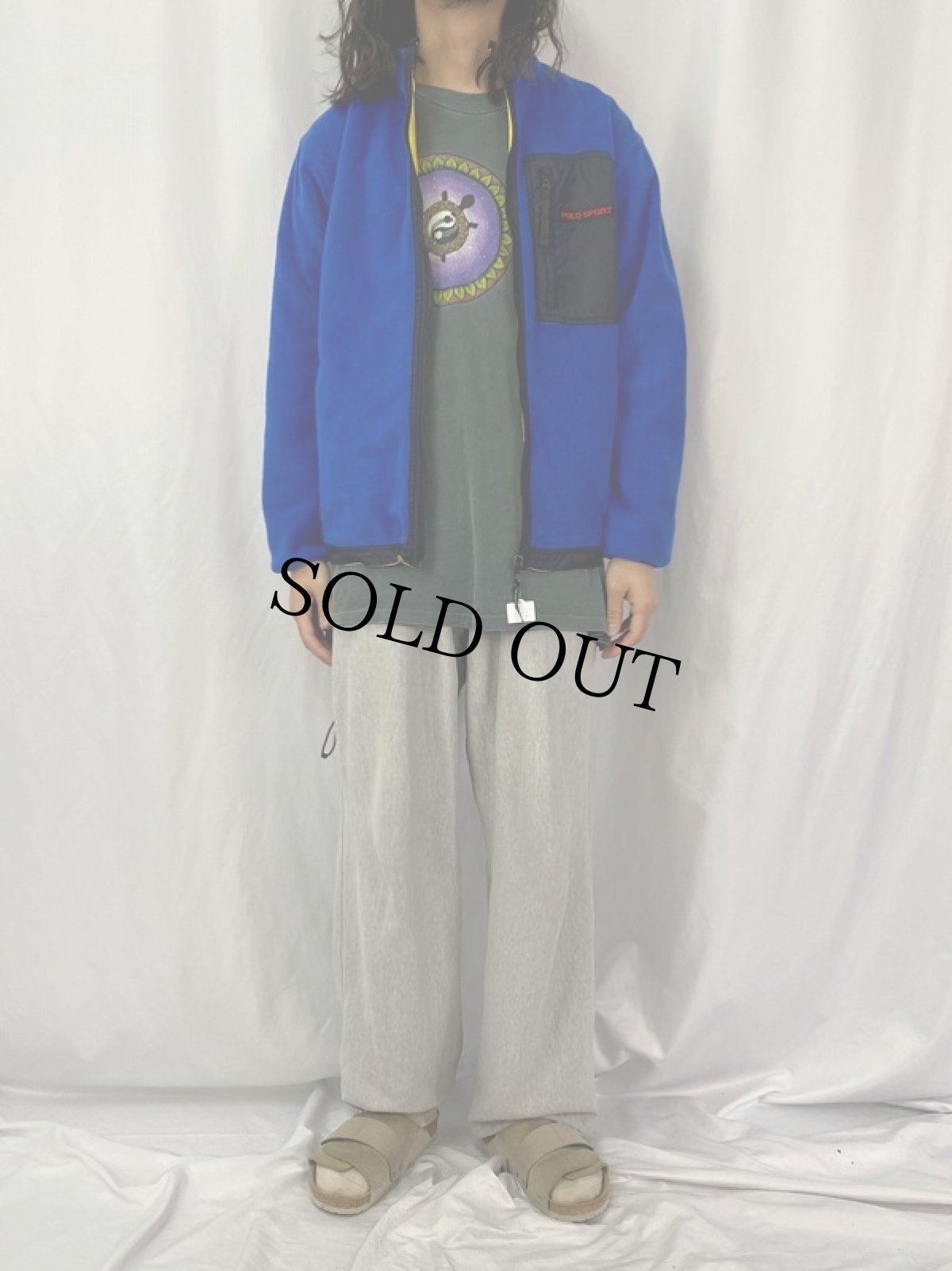 画像6: 90's POLO SPORT Ralph Lauren フリース×ナイロン リバーシブルジップジャケット M  (6)