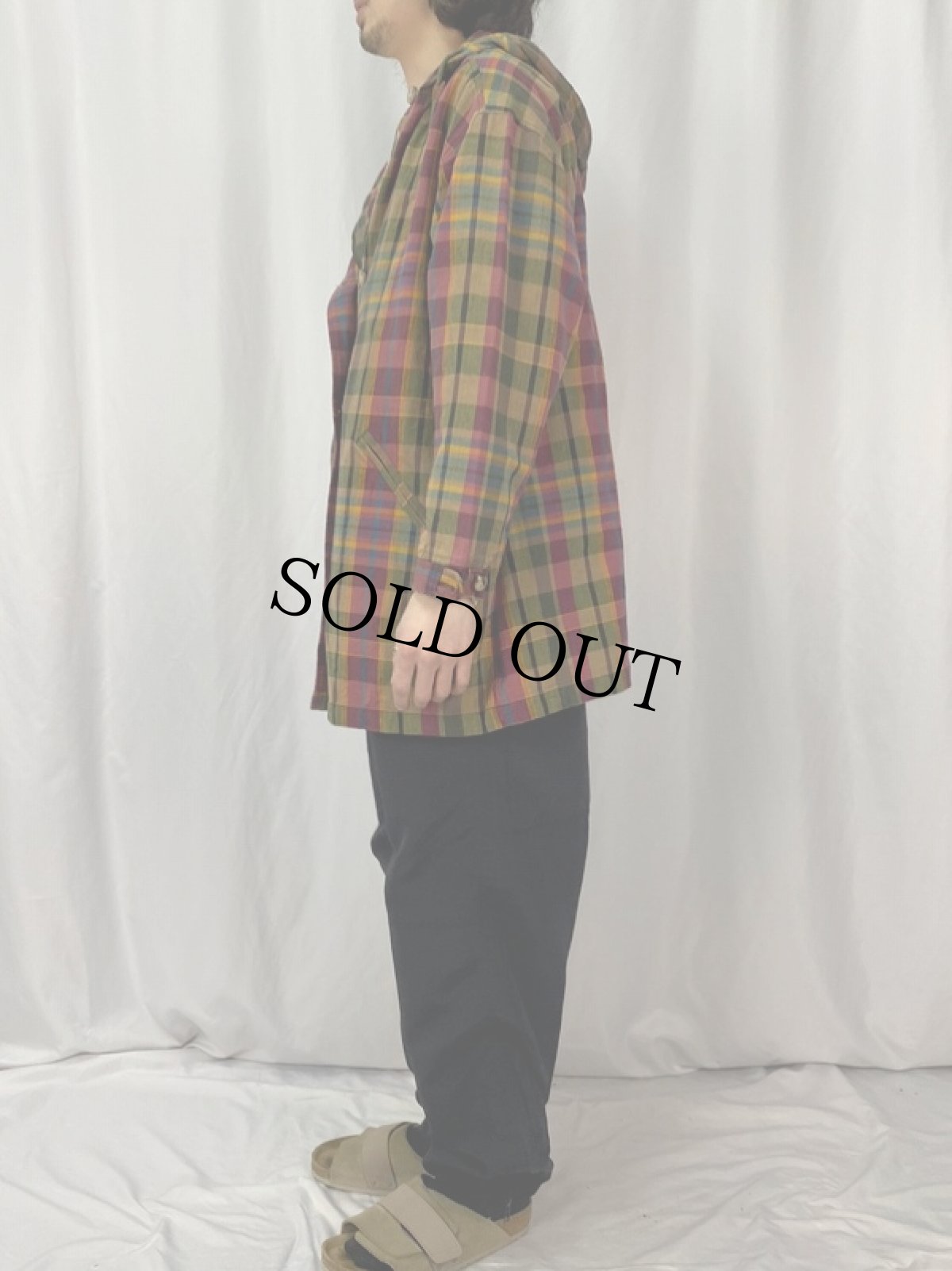 画像3: 80〜90's Eddie Bauer チェック柄 コットンパーカー M (3)