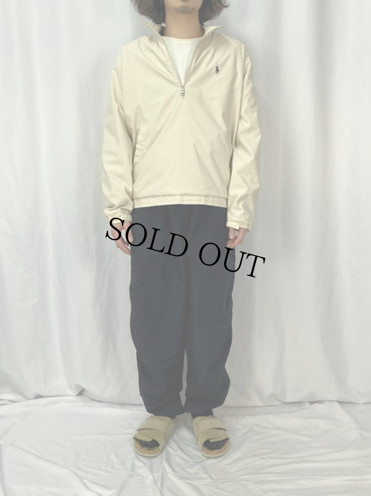 画像2: POLO Ralph Lauren ロゴ刺繍 プルオーバージャケット M (2)