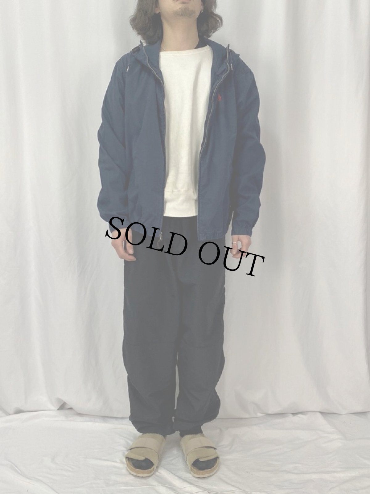 画像2: POLO Ralph Lauren ロゴ刺繍 コットンパーカー L (2)