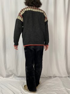 画像4: NORWAY製 ボートネック ジャガードニットセーター (4)