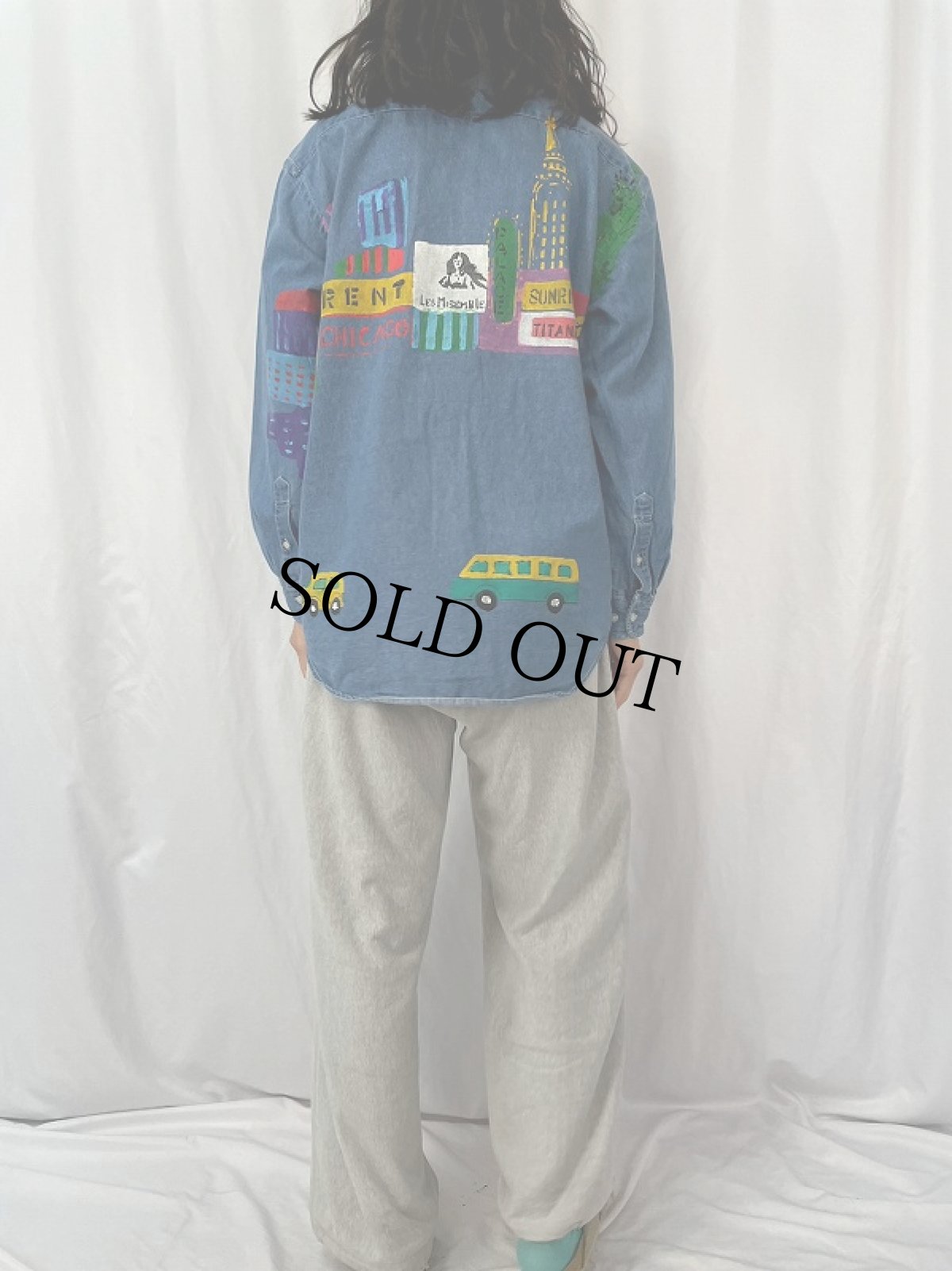 画像4: MARGUERITA ハンドペイント デニムボタンダウンシャツ (4)