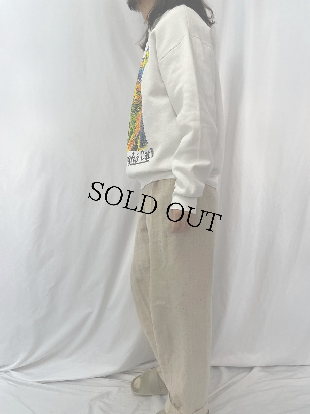 画像3: 90's "Van Gogh's Cat" USA製 パロディ スウェット XL (3)