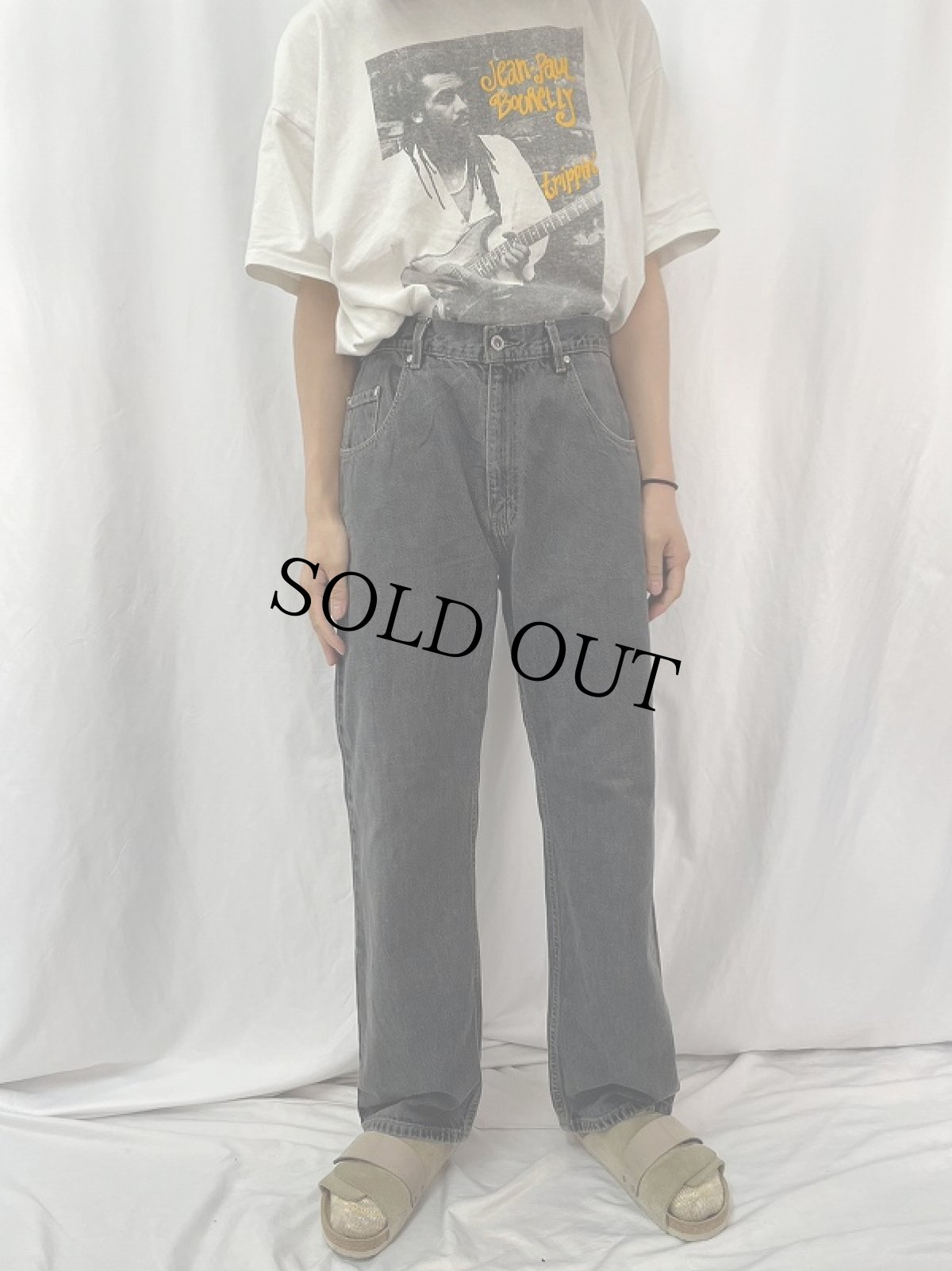 画像2: 00's Levi's SILVER TAB "straight+Loose" ブラックデニムパンツ W35 (2)