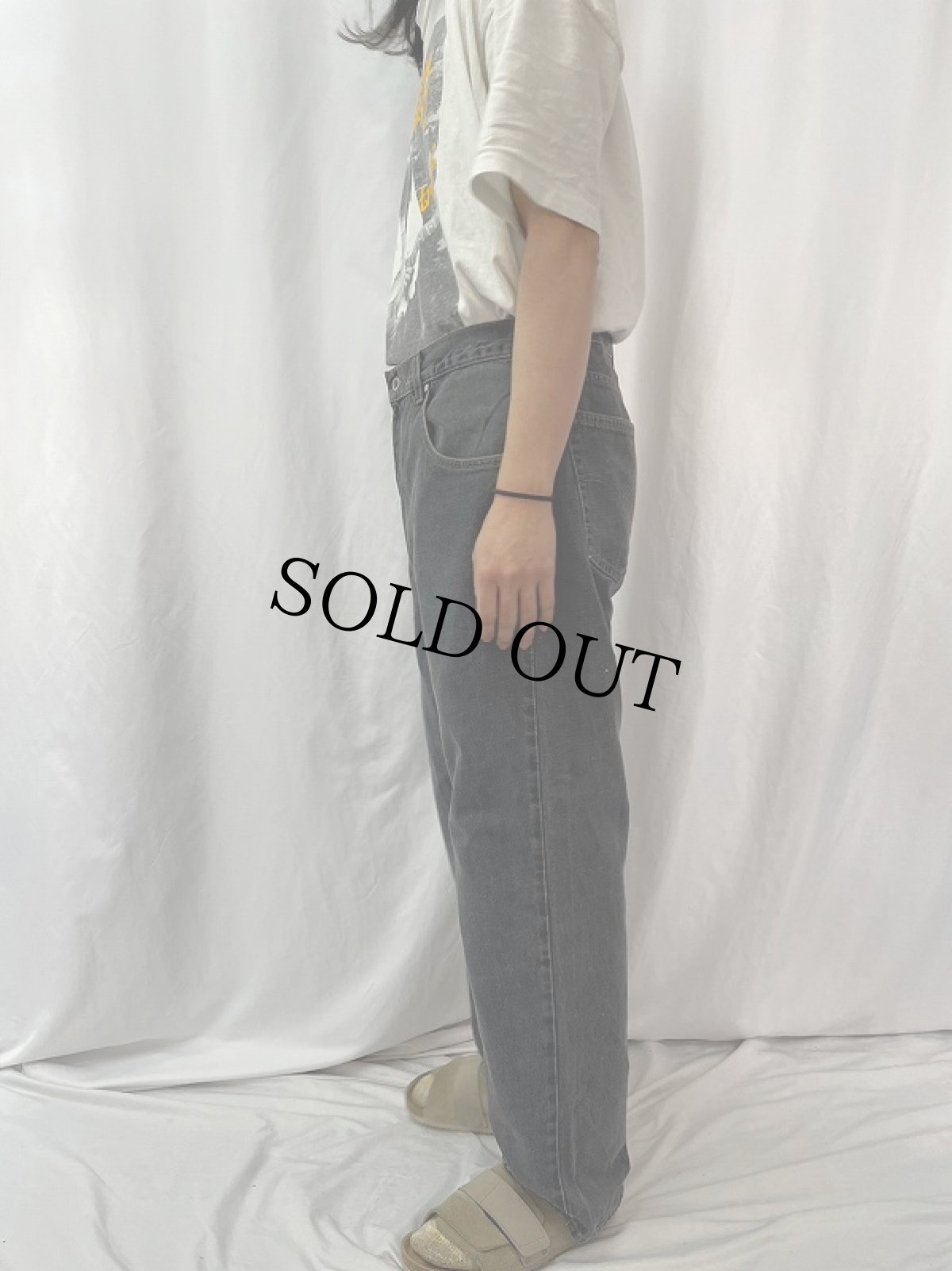 画像3: 00's Levi's SILVER TAB "straight+Loose" ブラックデニムパンツ W35 (3)