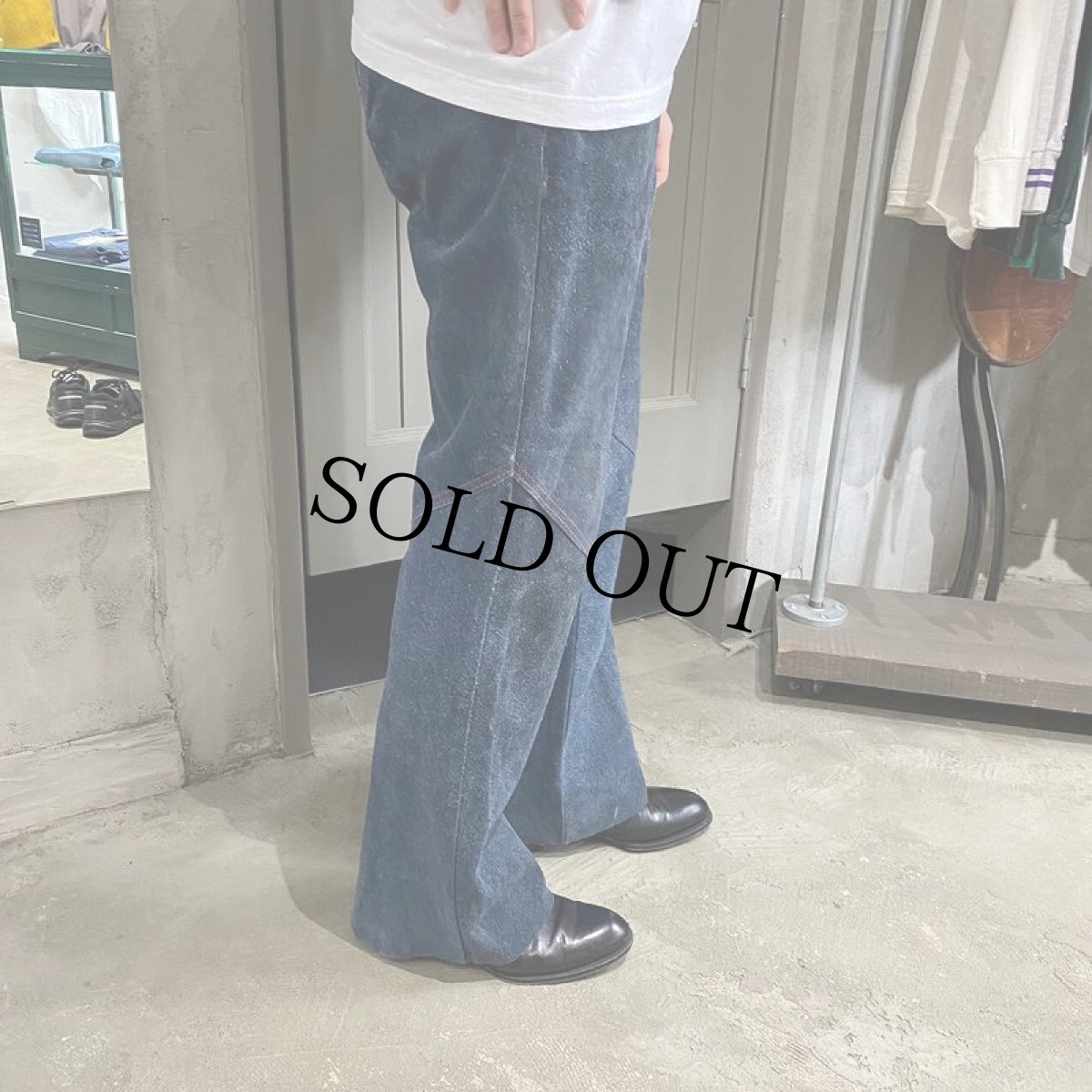 画像4: 70's AMF Harley-Davidson スウェードフレアパンツ W33 (4)