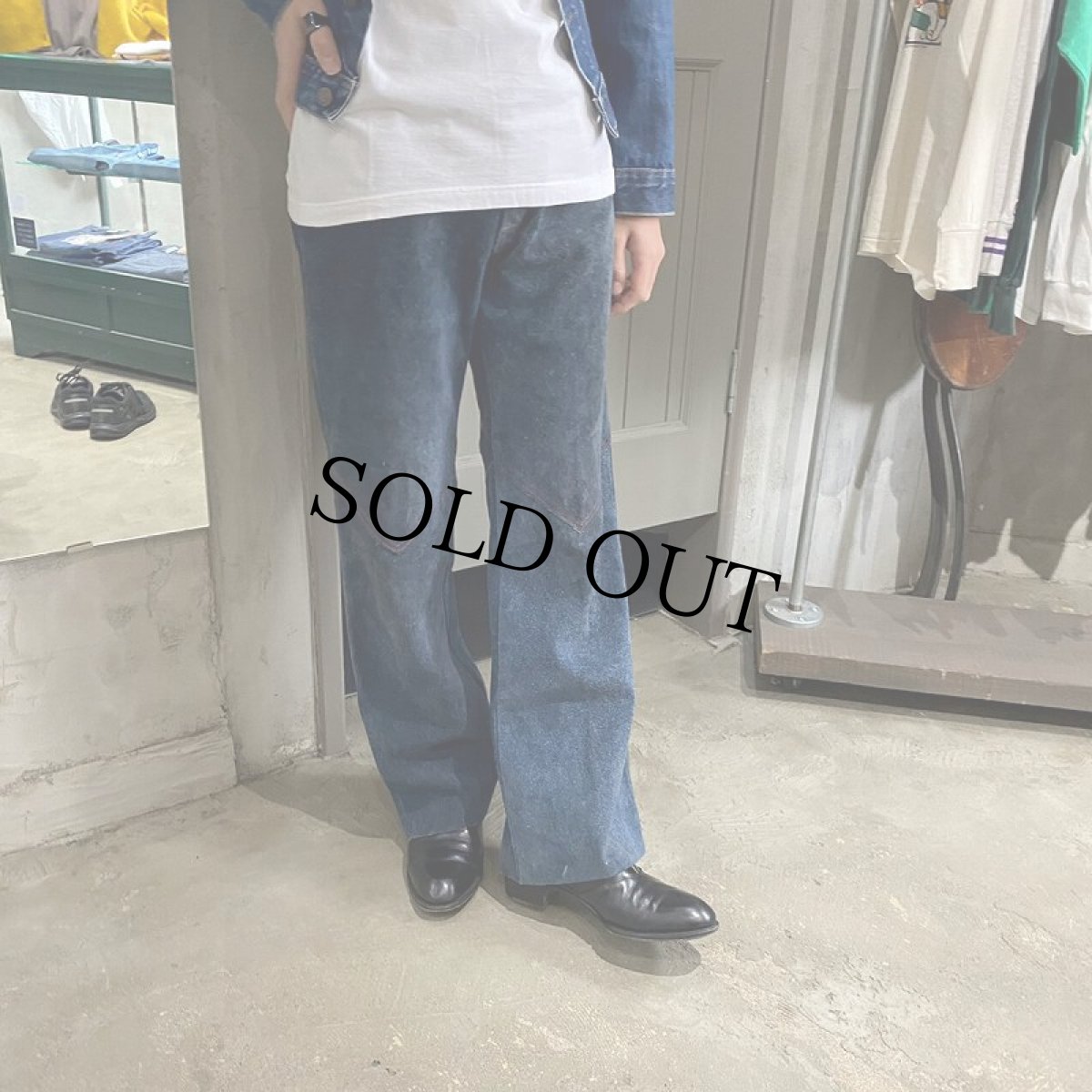 画像3: 70's AMF Harley-Davidson スウェードフレアパンツ W33 (3)