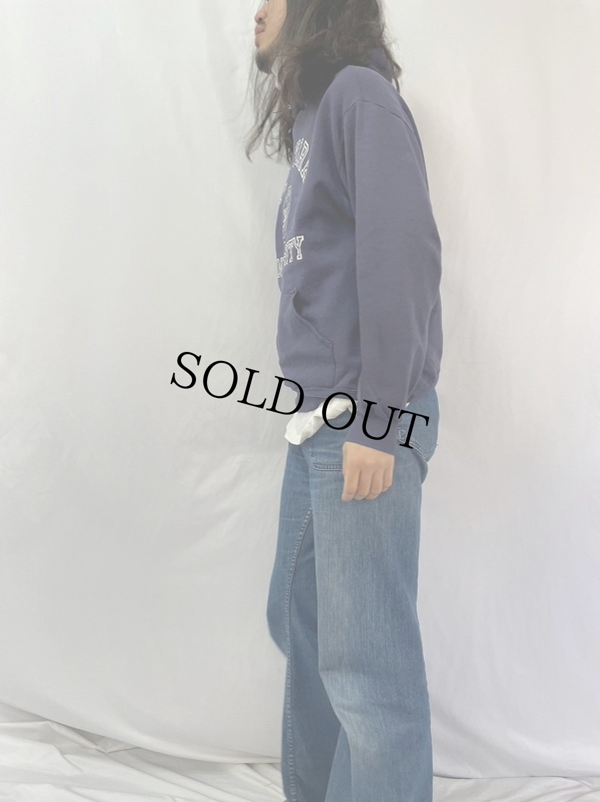 画像3: 90's NEW YORK UNIVERSITY USA製 カレッジプリントスウェット フーディー XL (3)