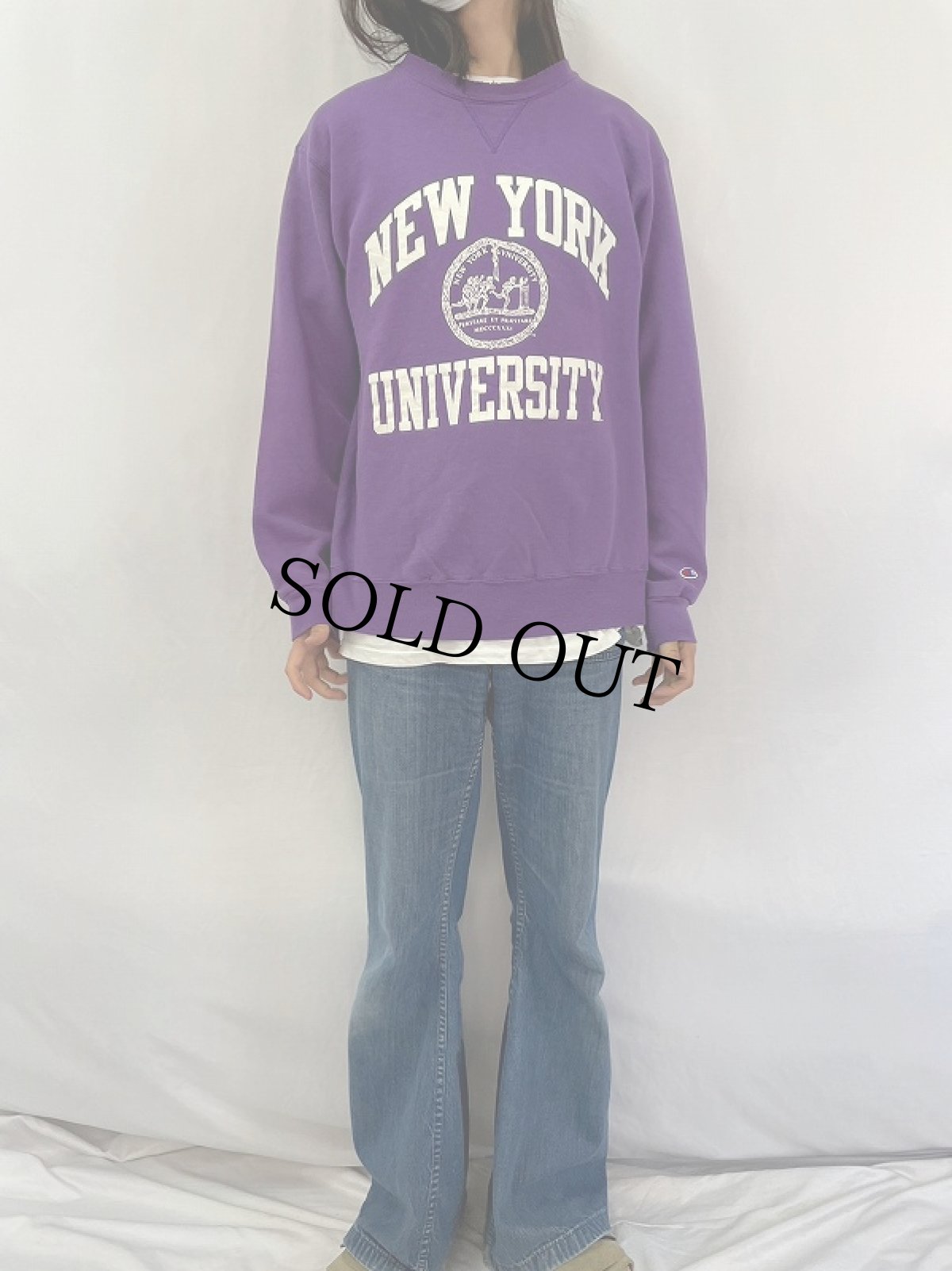 画像2: Champion USA製 "NEW YORK UNIVERSITY" カレッジプリントスウェット XL (2)