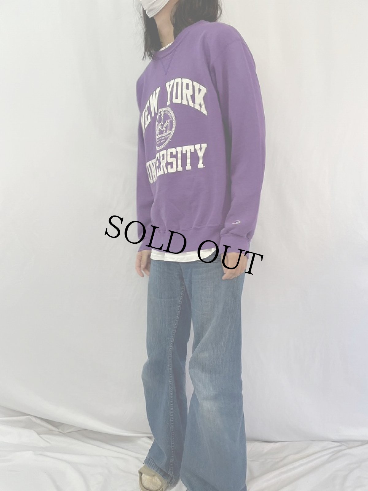 画像3: Champion USA製 "NEW YORK UNIVERSITY" カレッジプリントスウェット XL (3)