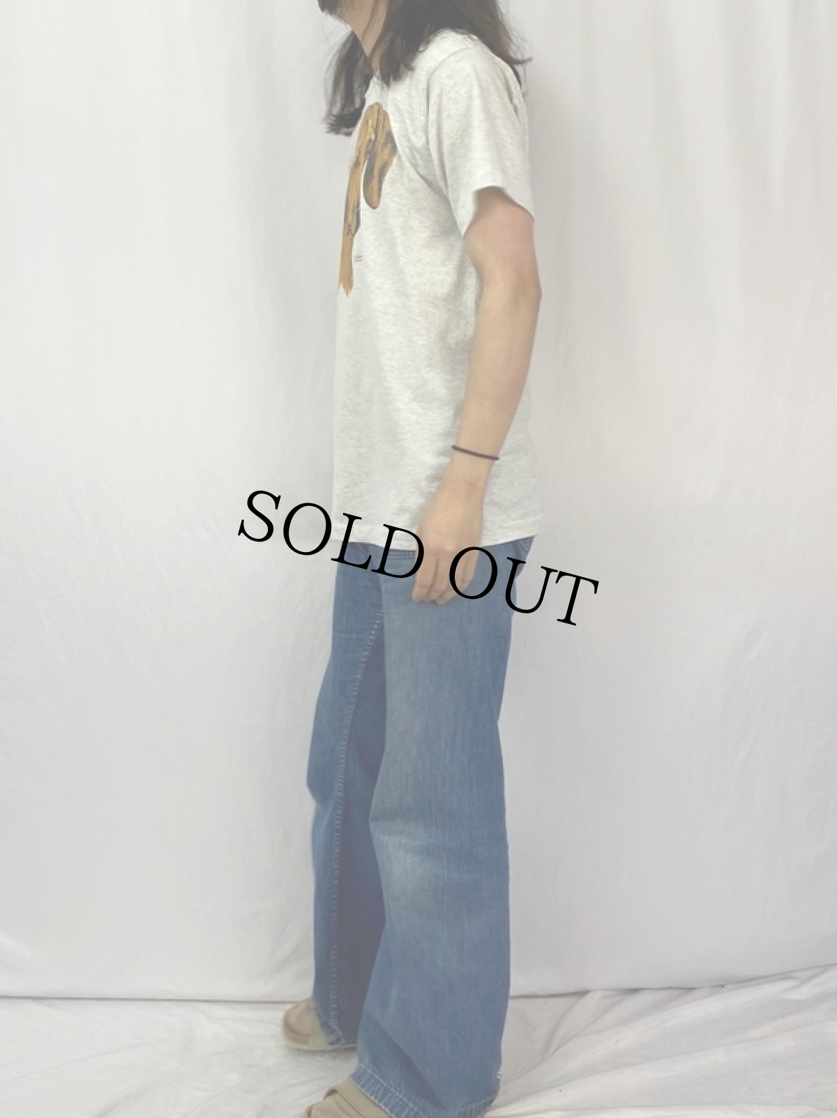 画像3: 90's USA製 犬プリントTシャツ L (3)