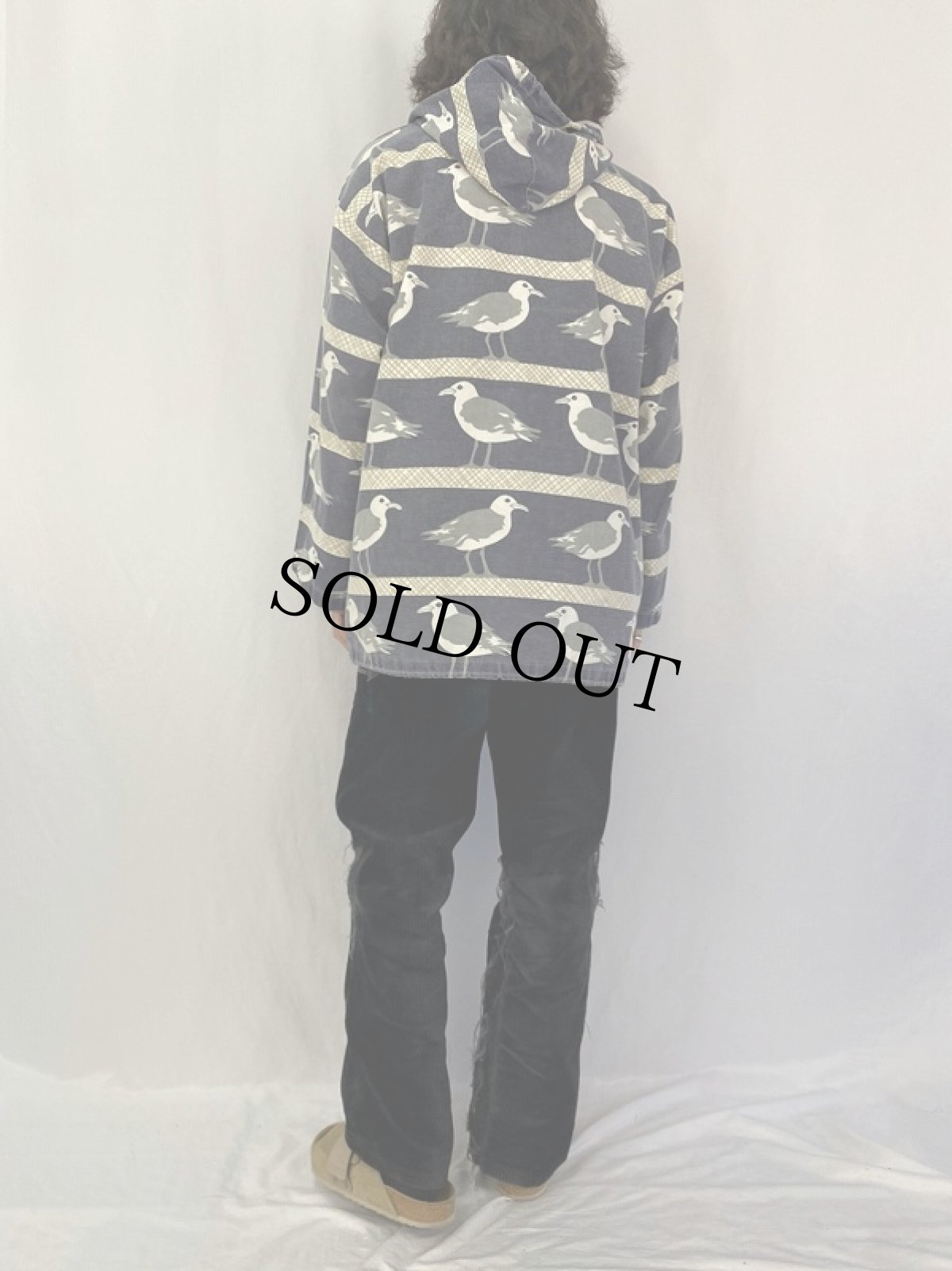 画像4: 80〜90's MICHIGAN RAG CO. 鳥柄 パーカー S (4)