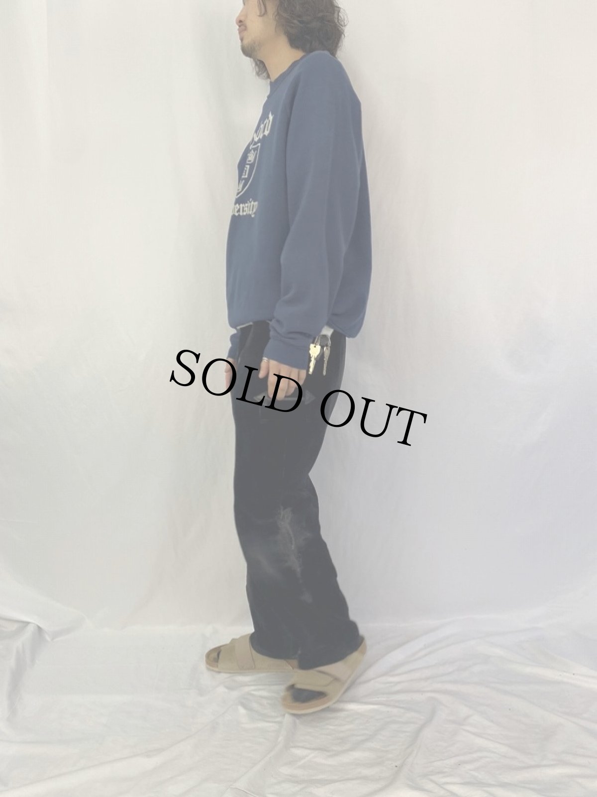 画像3: 90's USA製 "Oxford University" ラグランスウェット XL NAVY (3)