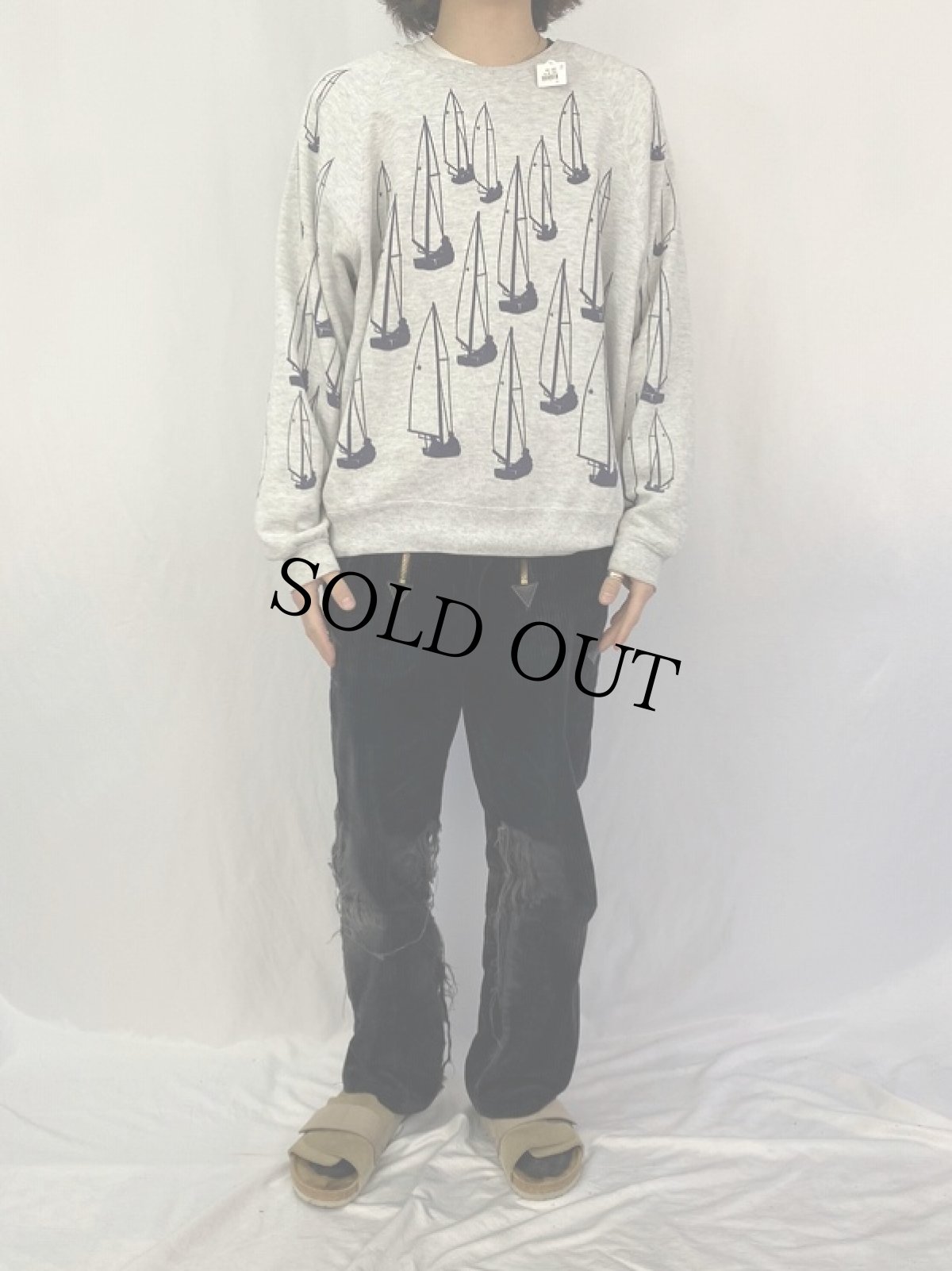 画像2: 90's MICHIGAN RAG CO. ヨット柄 スウェット  (2)