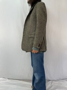 画像3: 80's HARRIS TWEED ヘリンボーン織り ツイードテーラードジャケット (3)