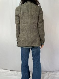 画像4: 80's HARRIS TWEED ヘリンボーン織り ツイードテーラードジャケット (4)