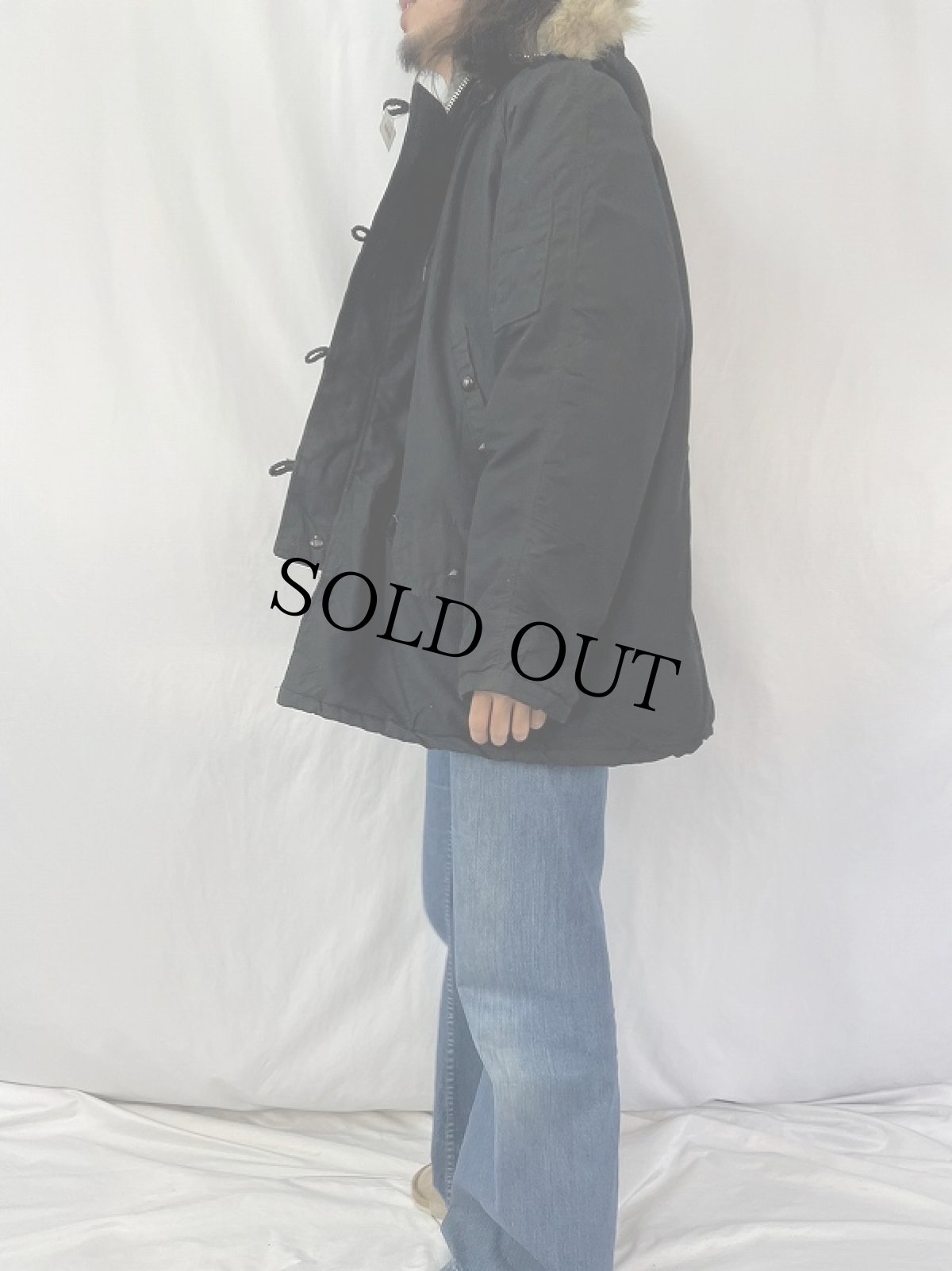 画像3: 80's 民間品 N-3B Type フライトジャケット BLACK XL (3)