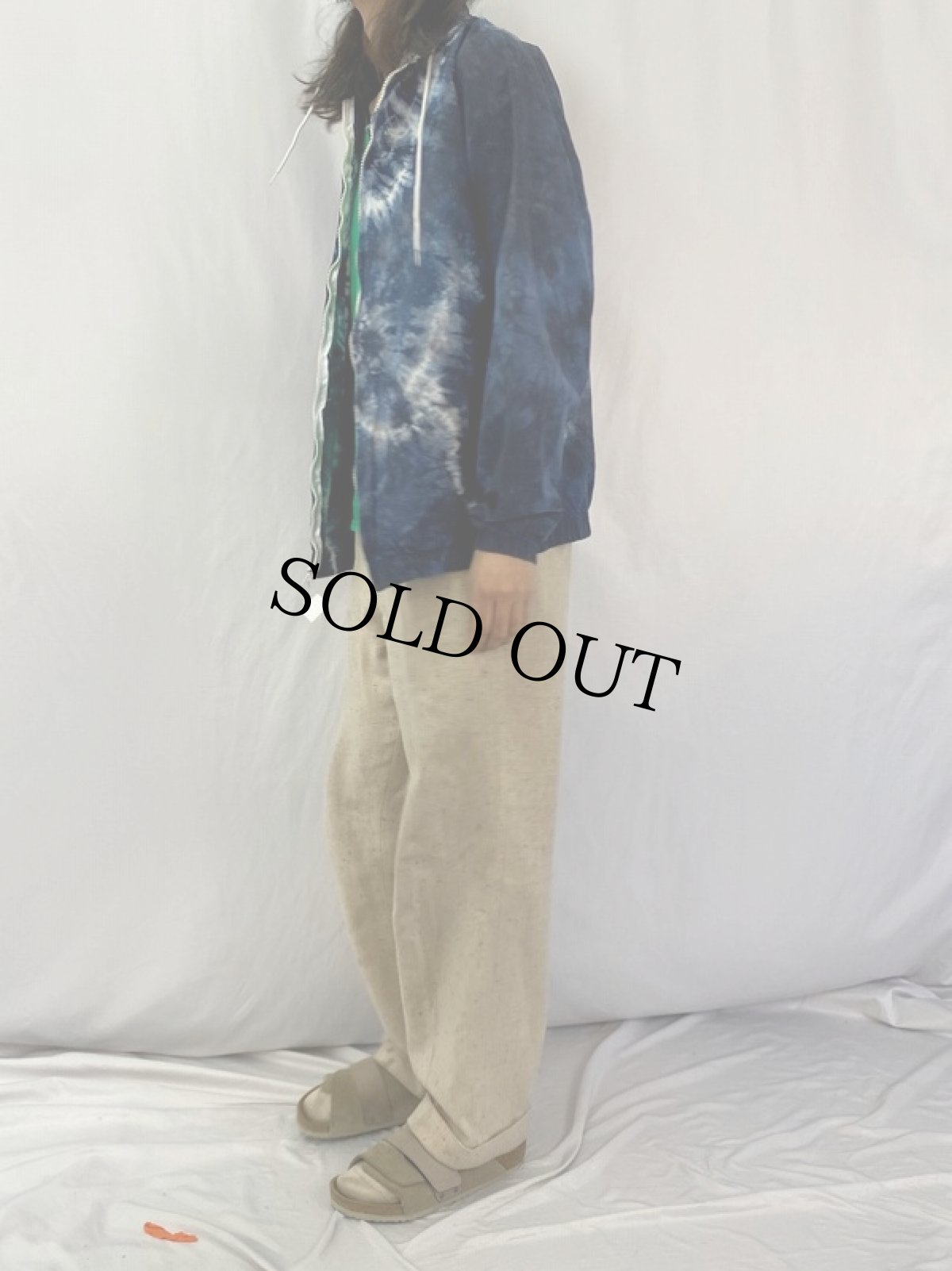 画像3: USA製 タイダイ染め コットンジップジャケット XL (3)