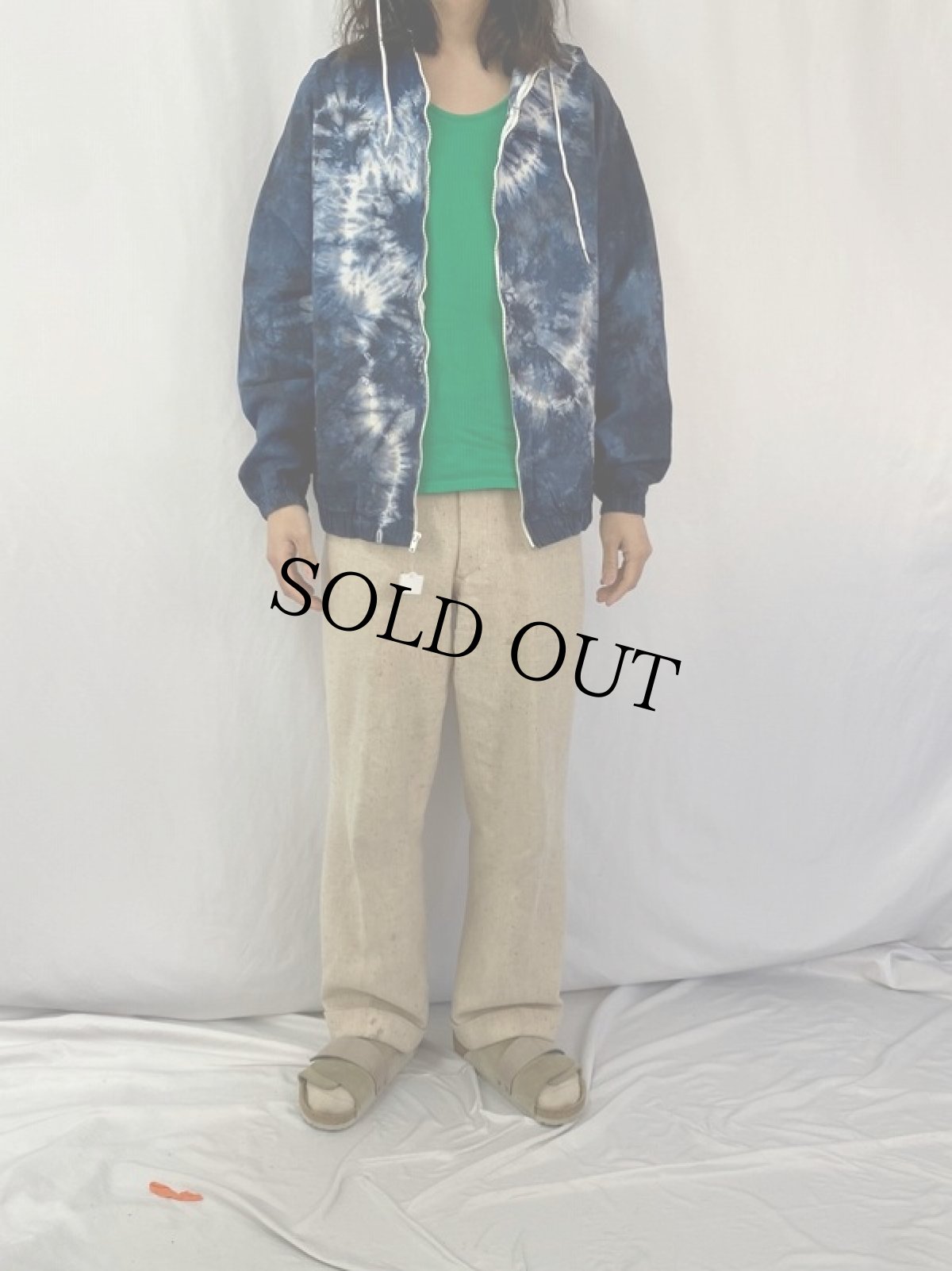 画像2: USA製 タイダイ染め コットンジップジャケット XL (2)