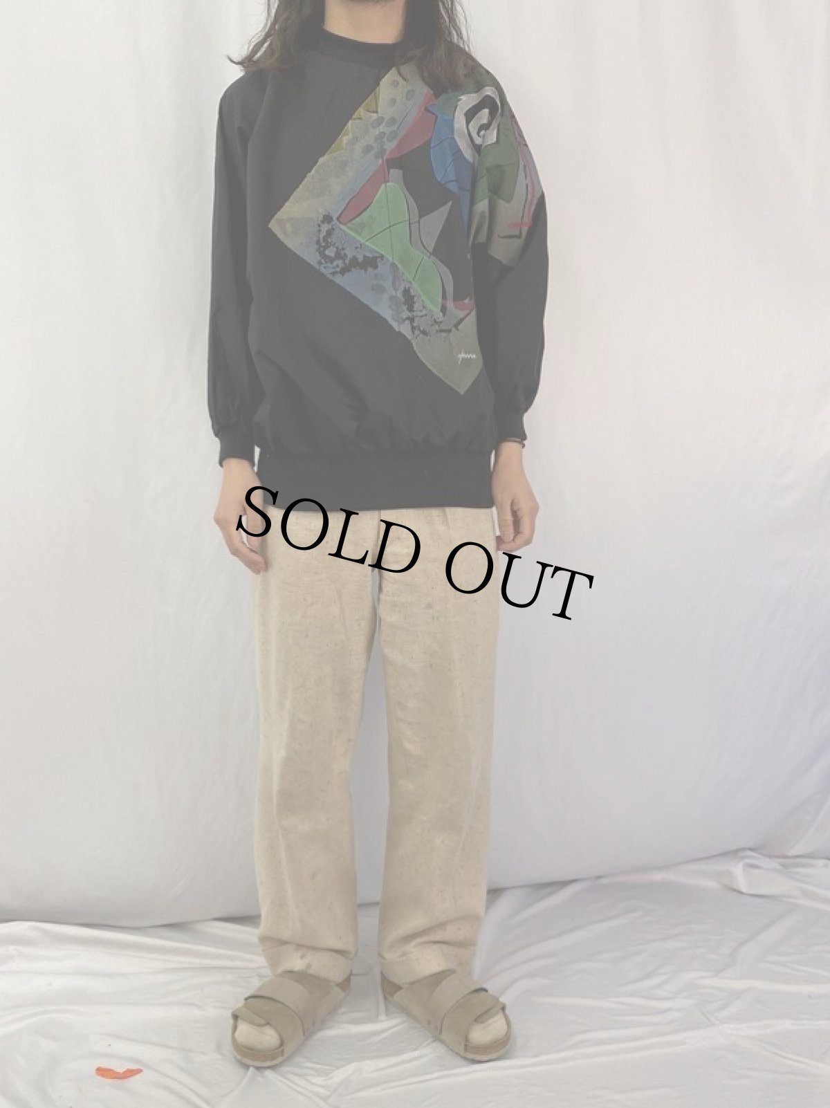 画像2: Hama アート柄 デザイン ドルマンスリーブ プルオーバーシャツ (2)