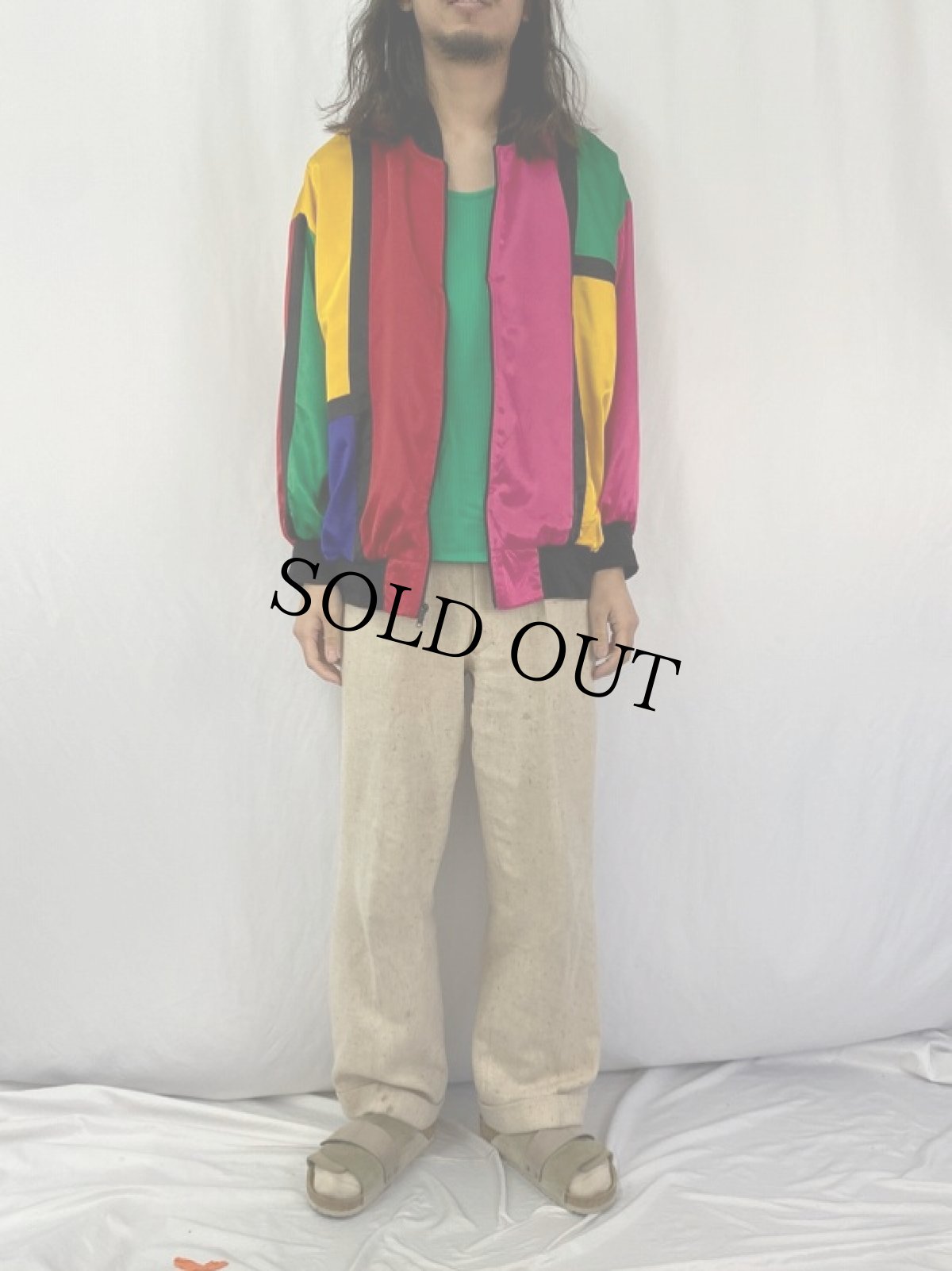 画像2: 80's La Chine Plus by Galinda wang モンドリアンパターン ブルゾン  (2)