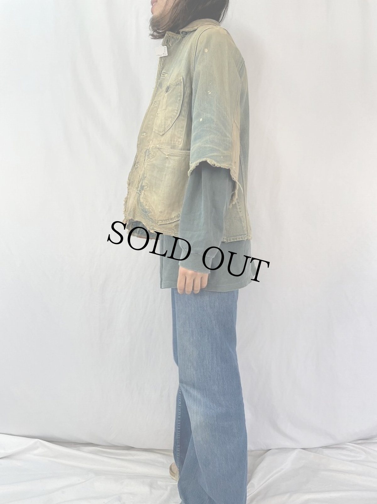 画像3: KAPITAL ボロ加工 デニムカバーオール (3)