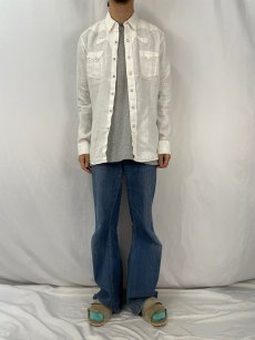 画像2: POLO Ralph Lauren "DENVER WESTERN" リネンウエスタンシャツ XL (2)