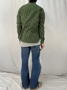 画像4: Ralph Lauren "CUSTOM FIT" 総柄 コットンボタンダウンシャツ S (4)