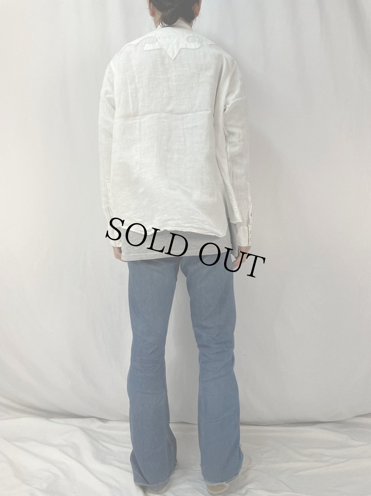 画像4: POLO Ralph Lauren "DENVER WESTERN" リネンウエスタンシャツ XL (4)