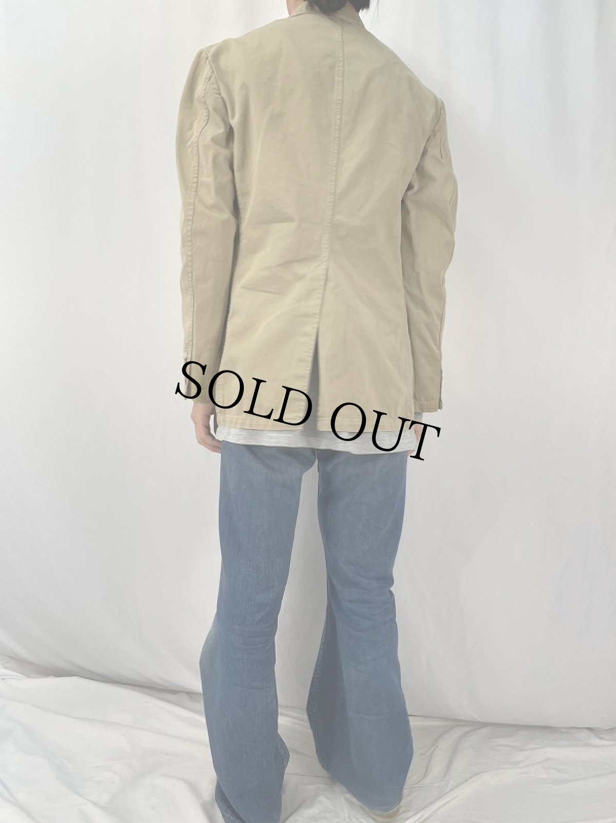 画像4: 90's POLO Ralph Lauren クレスト刺繍 コットンテーラードジャケット 40 (4)