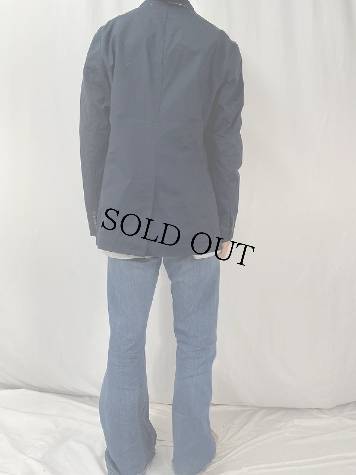 画像5: 90's〜 POLO Ralph Lauren コットンテーラードジャケット 44R NAVY (5)