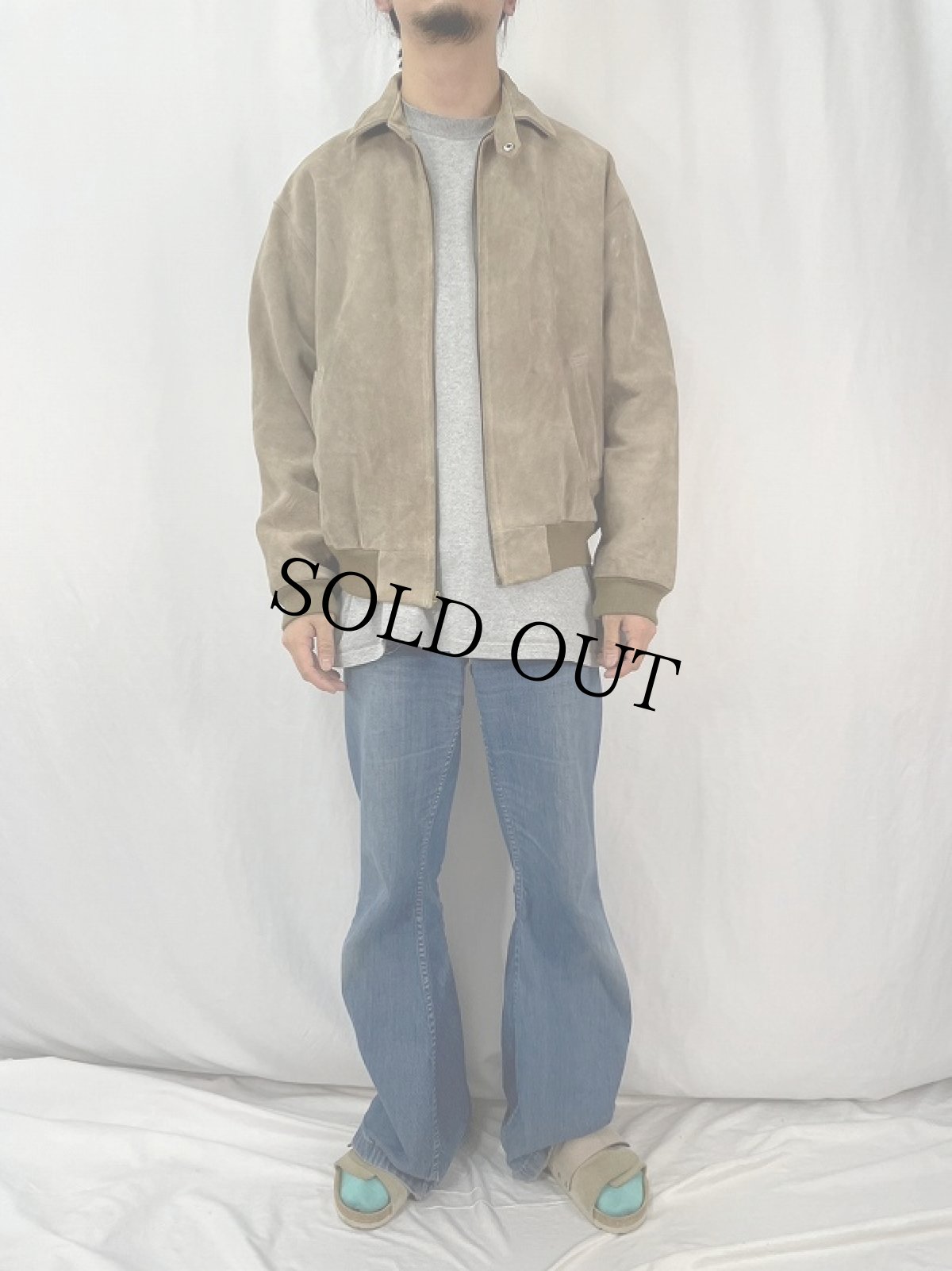 画像2: 90's〜 POLO Ralph Lauren スエードレザージャケット L (2)