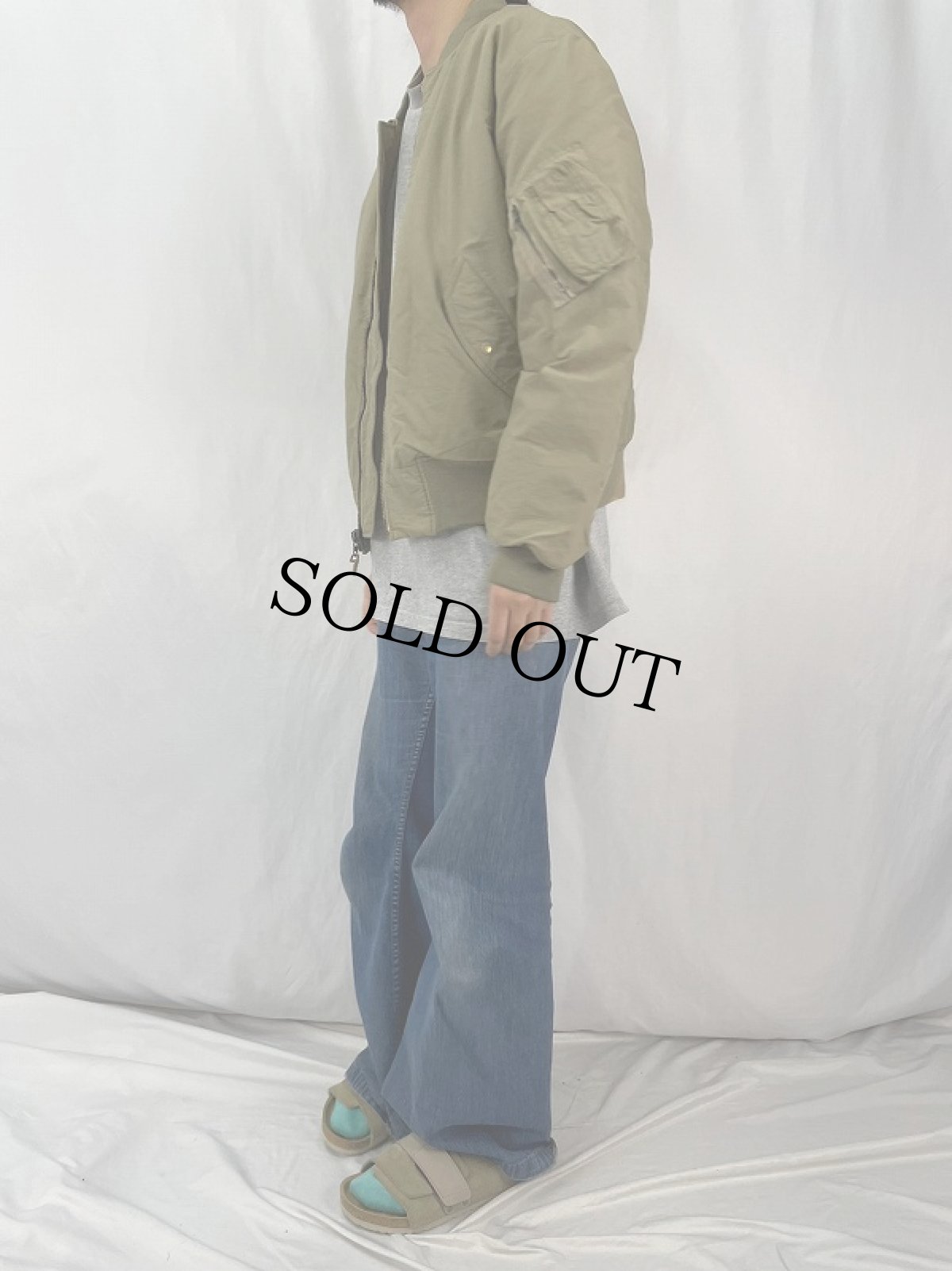 画像3: 90's〜 POLO Ralph Lauren "MA-1 TYPE" コットン×ナイロンジャケット M (3)