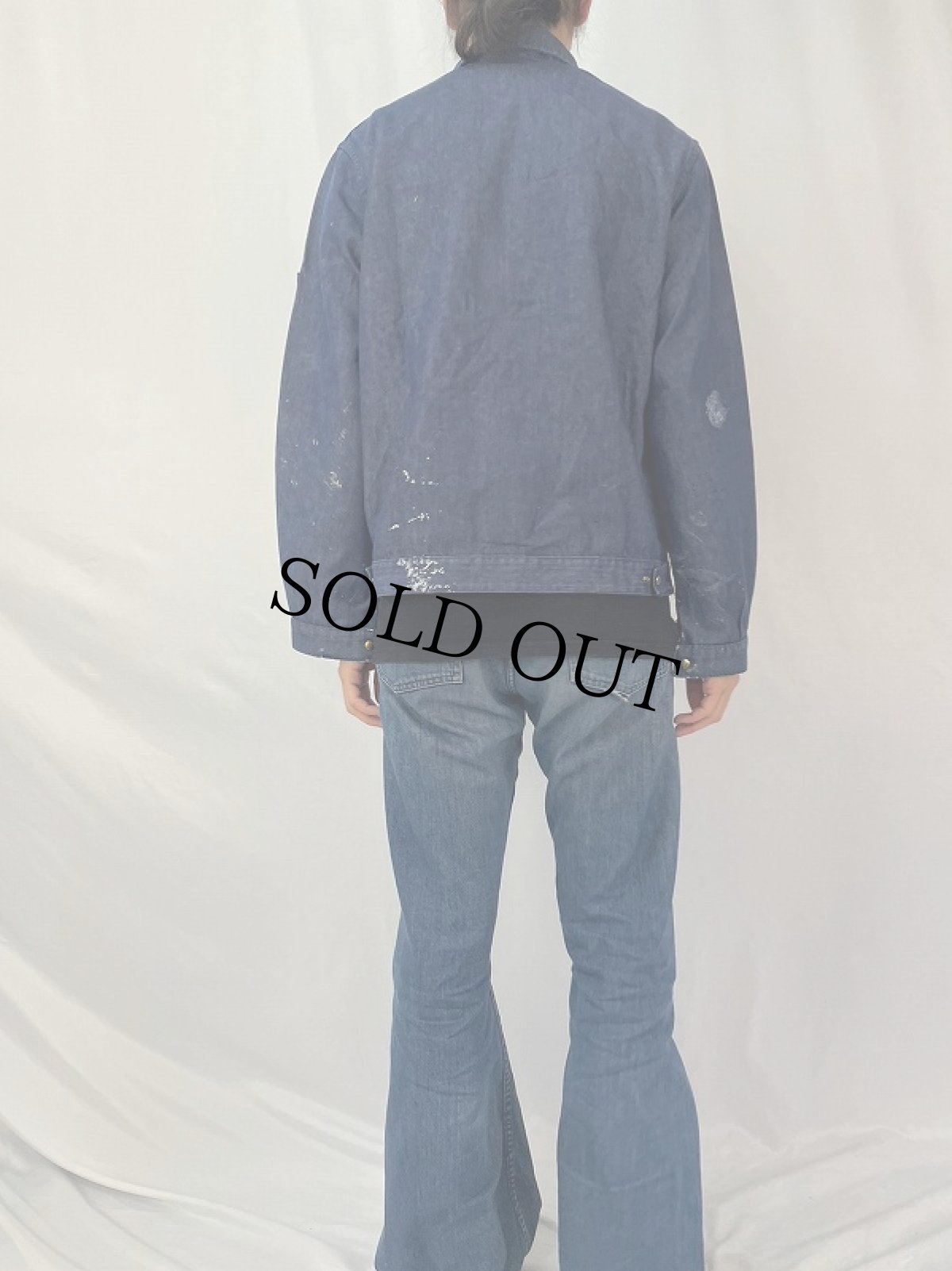 画像4: 70's Adolphe Lafont FRANCE製 デニムワークジャケット 48 (4)