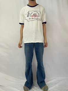 画像2: 70's Champion USA製 バータグ "NATIONAL CHAMPIONSHIPS" リンガーTシャツ XL (2)