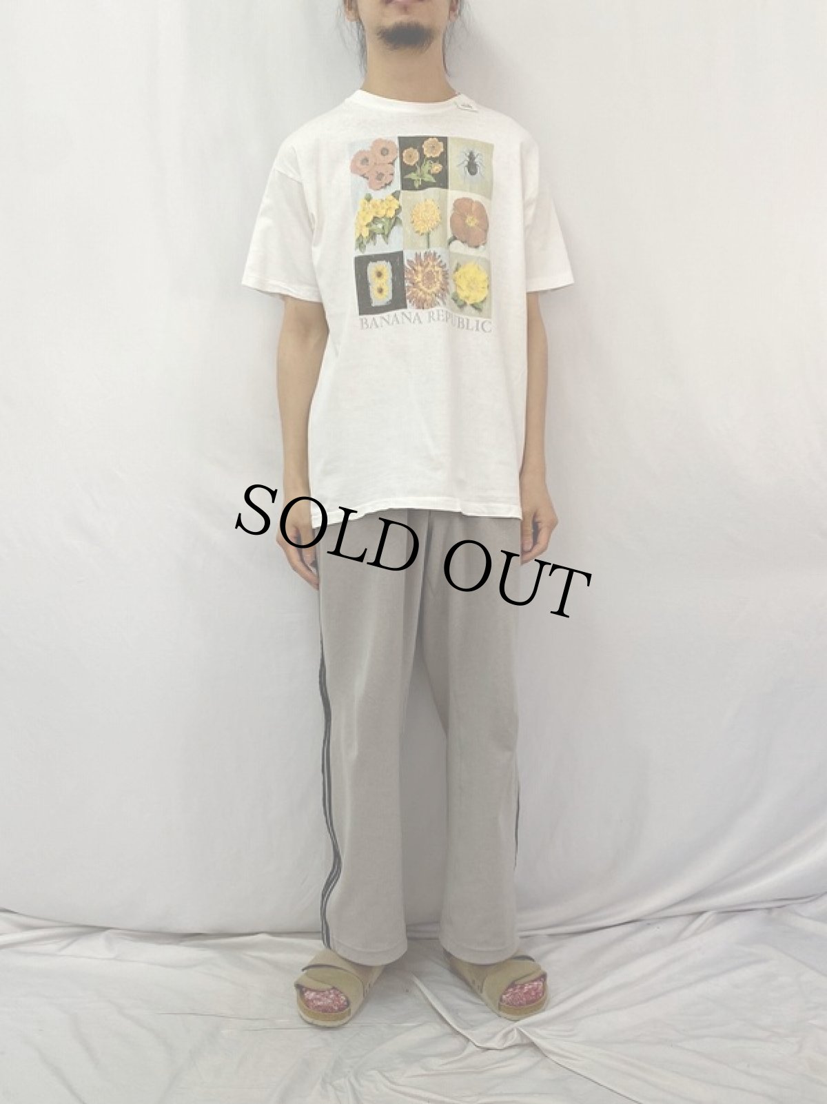 画像2: 90's BANANA REPUBLIC イラストプリントTシャツ  (2)