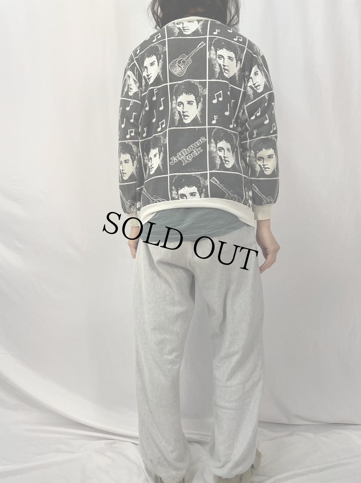 画像4: 80's Elvis Presley USA製 "Jailhouse Rock" 総柄スウェット  (4)