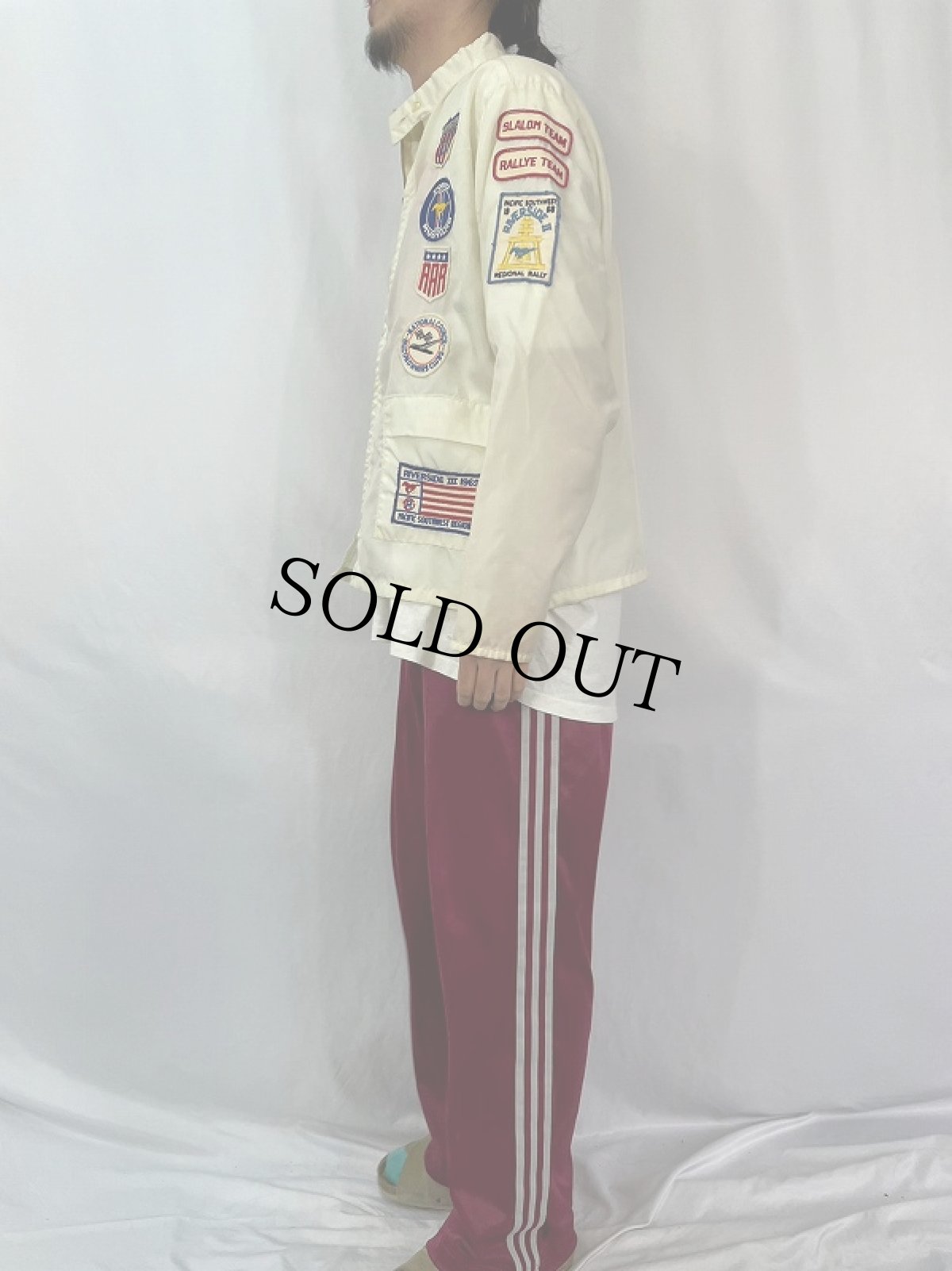 画像3: 70's Bonner パッチ付き ナイロンレーシングジャケット L (3)