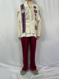 画像2: 70's Bonner パッチ付き ナイロンレーシングジャケット L (2)