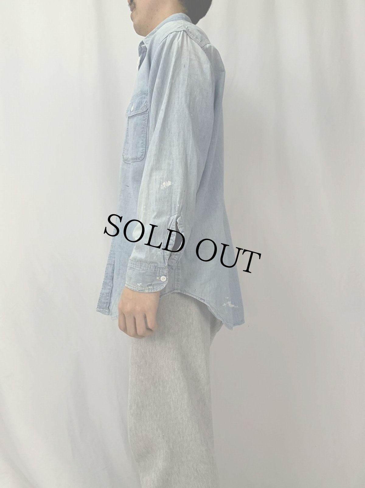 画像3: 70's JCPenney BIGMAC シャンブレーワークシャツ  (3)